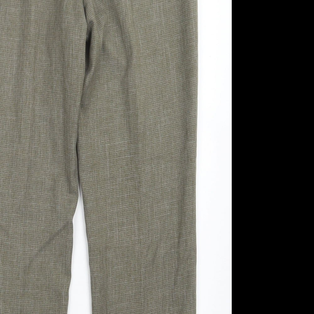 Womens UK Size 32 in M&S Regular Fit Green Trousers