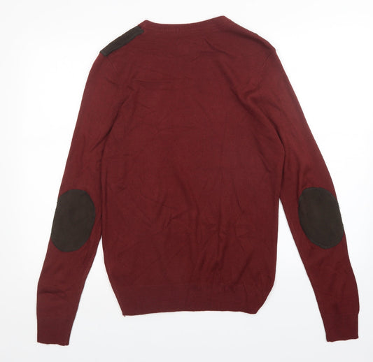 New Look Mens Red Pullover Jumper Size S
