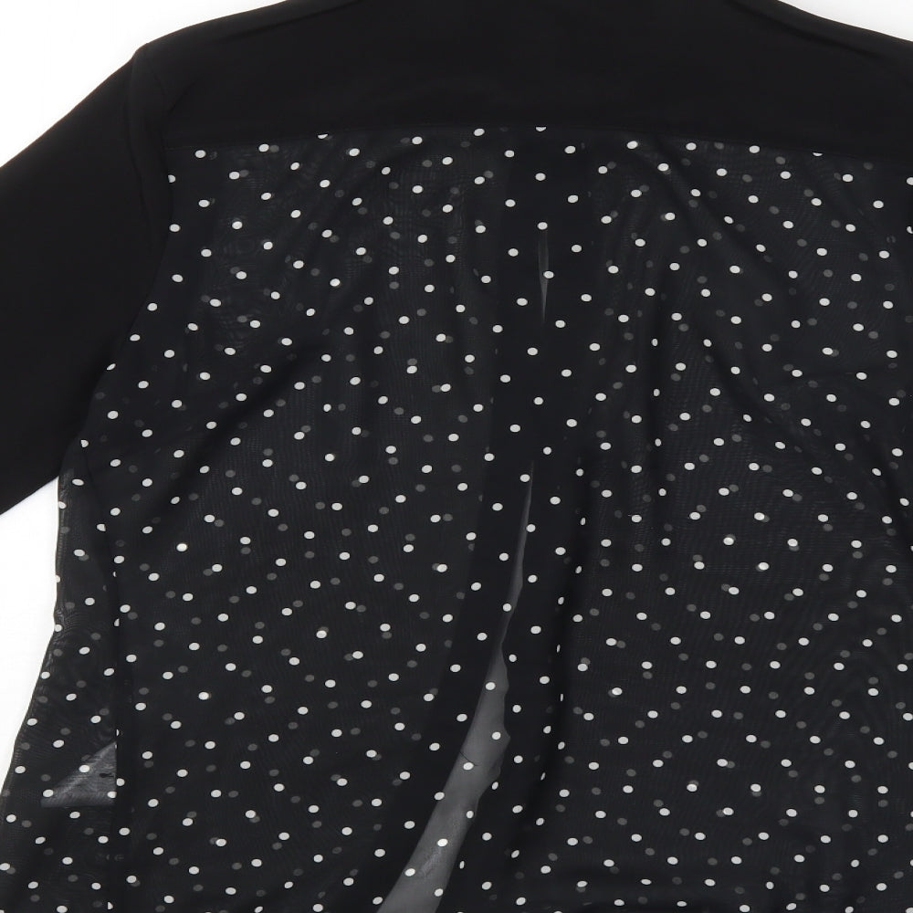 Papaya Womens Black Polka Dot Basic Button-Up Size 12