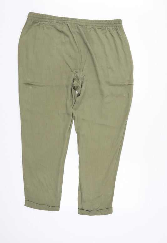 Womens UK Size 20 Papaya Regular Fit Green Trousers