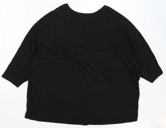 Womens UK Size M New Look Black Basic T-Shirt