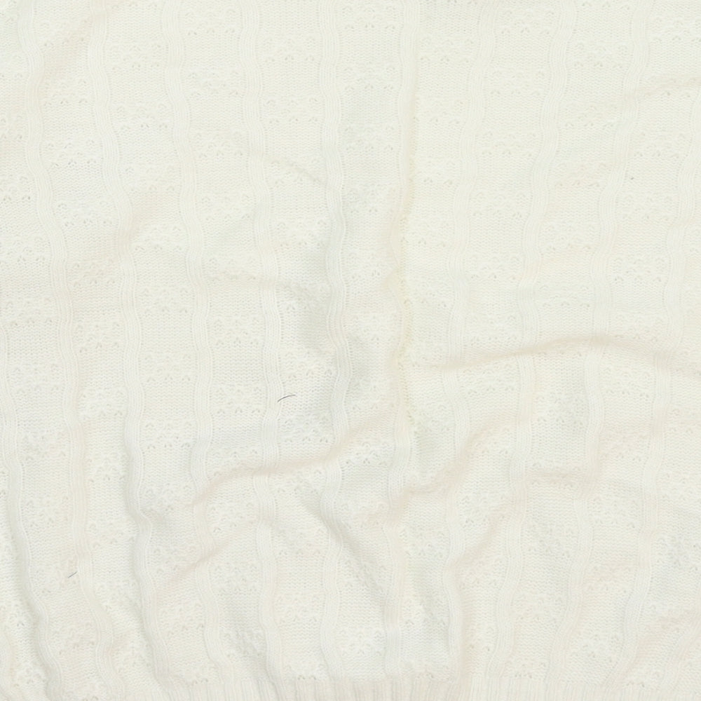 Womens UK Size L Preworn White Pullover Jumper