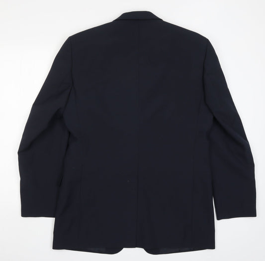 Mens UK Size 40 Pinstripe Regular Blue Suit Jacket