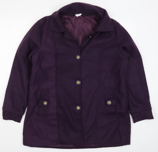Womens UK Size 14 Gabriella Vicenga Purple Pea Coat