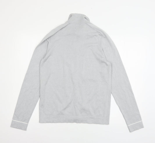 River Island Mens Grey Knit Cardigan Jumper Size S