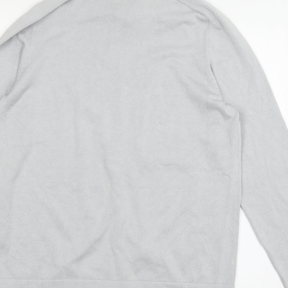 River Island Mens Grey Knit Cardigan Jumper Size S