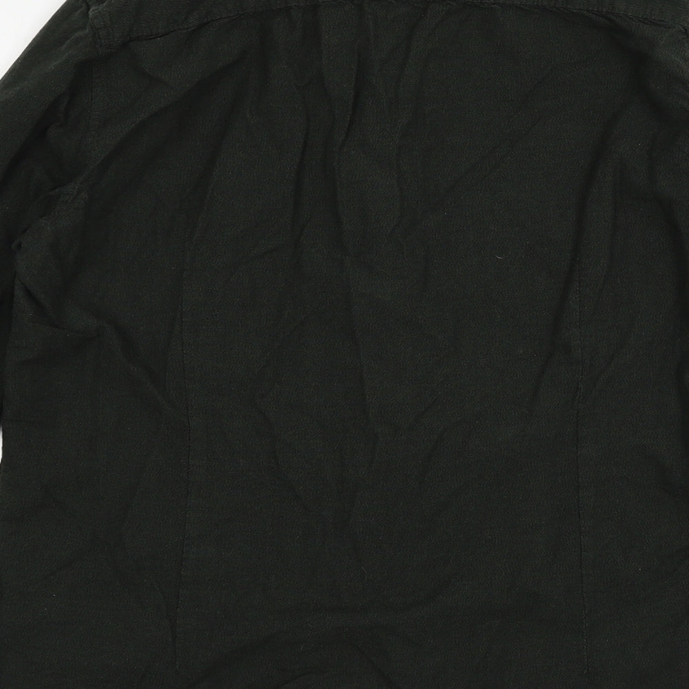 River Island Mens Green Button-Up Size M