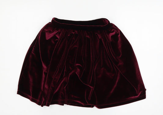 Womens UK Size 6 Topshop Flare Velour Skirt
