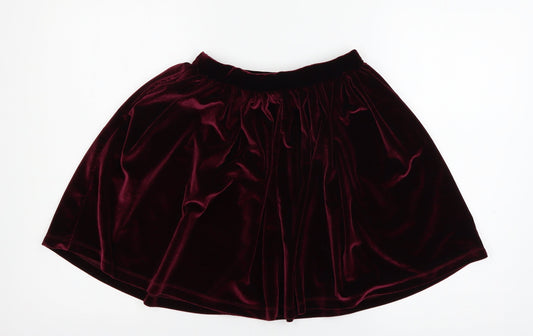 Womens UK Size 6 Topshop Flare Velour Skirt