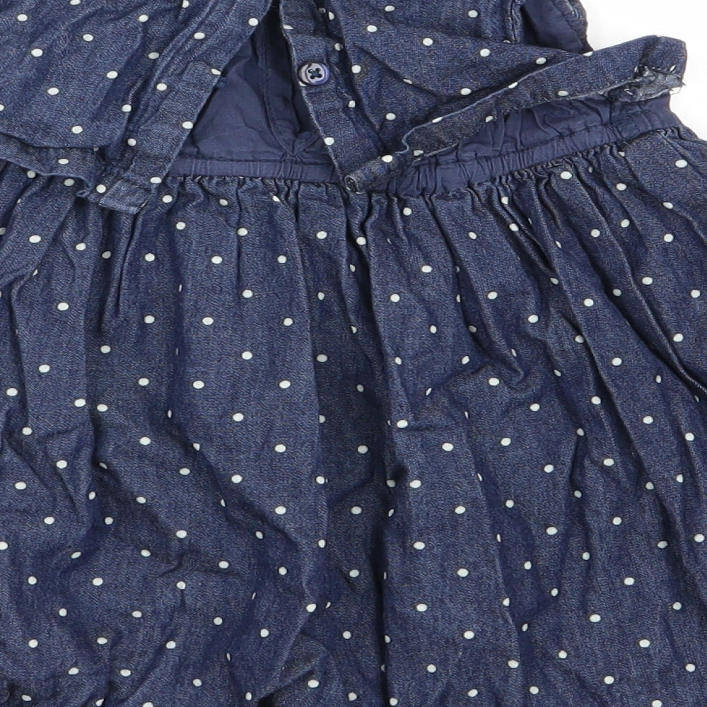 baby club Girls Blue Polka Dot Fit & Flare Size 9-12 Months