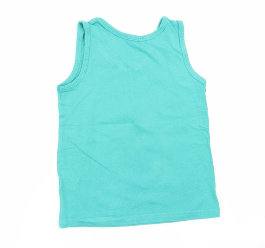 Primark Boys Green Basic Tank Size 5-6 Years