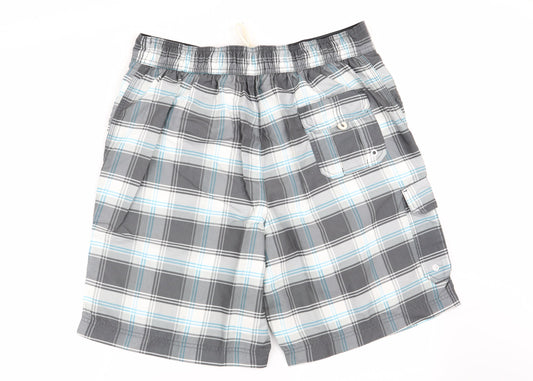 Asda George Mens Multicoloured Check  Sweat Shorts Size L - Stretch waistband/swim shorts