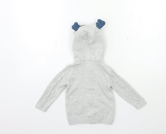TU Baby Grey Knit Cardigan Jumper Size 6-9 Months