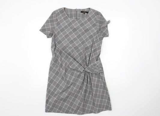 NEXT Womens Grey Check A-Line Size S