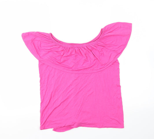 George Womens Orange Basic T-Shirt Size 10