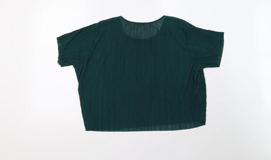 Monki Womens Green Cropped T-Shirt Size S