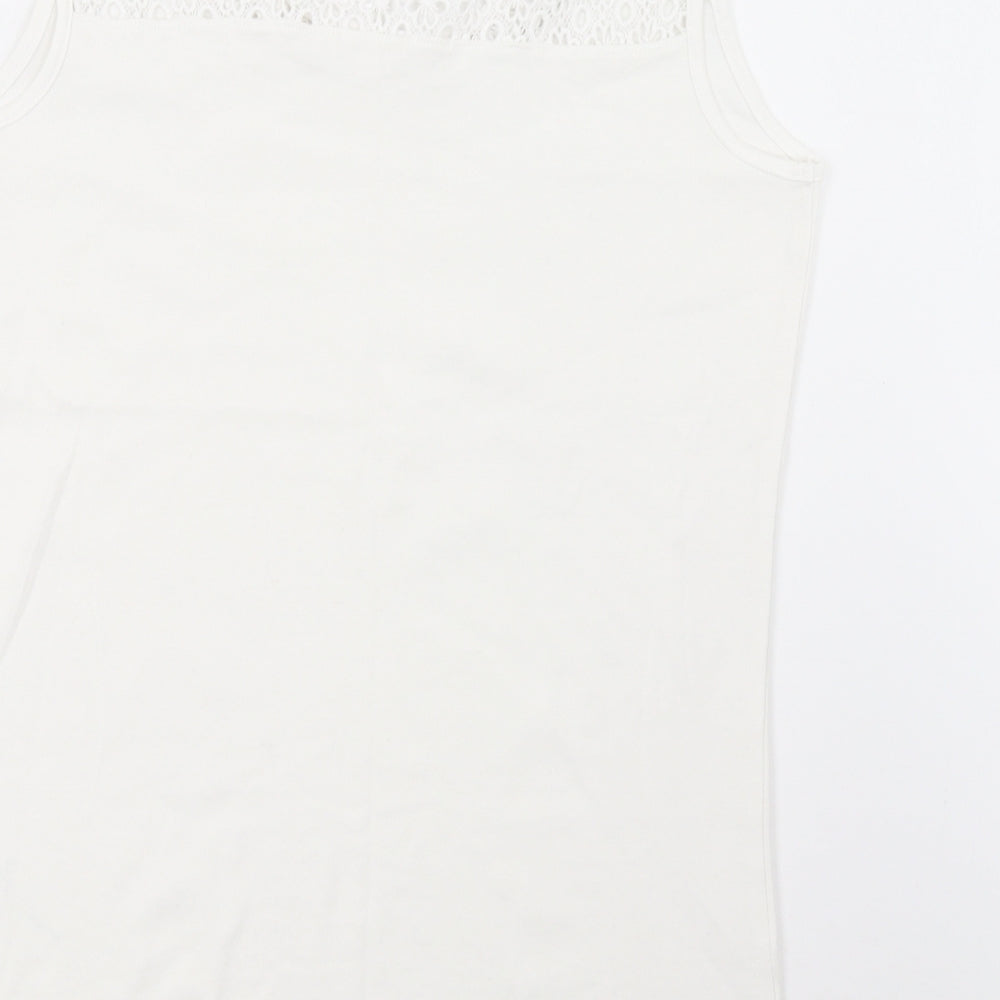 saisnburys Womens White Basic Tank Size 12