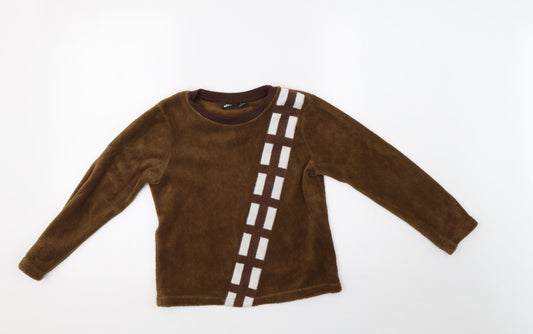 Preworn Boys Brown Pyjama Set Size 8-9 Years - star wars