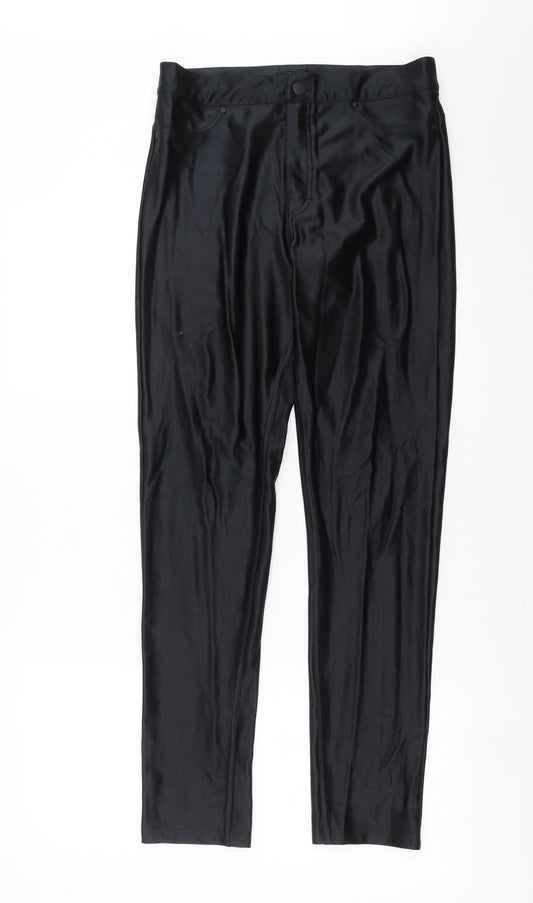 Womens UK Size M Divided by H&M Extra-Slim Fit Black Trousers