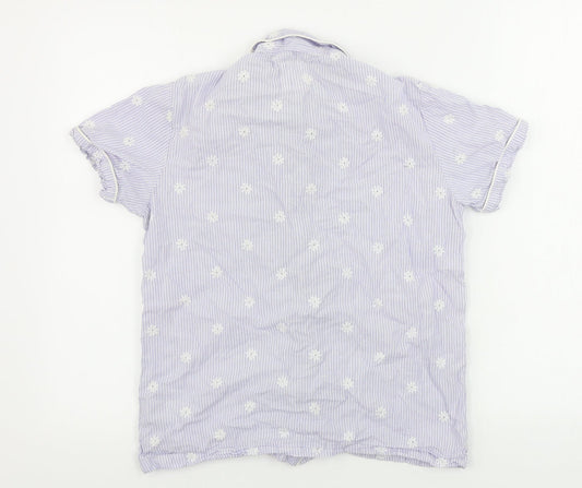 F&F Womens Black Floral Basic Button-Up Size 6