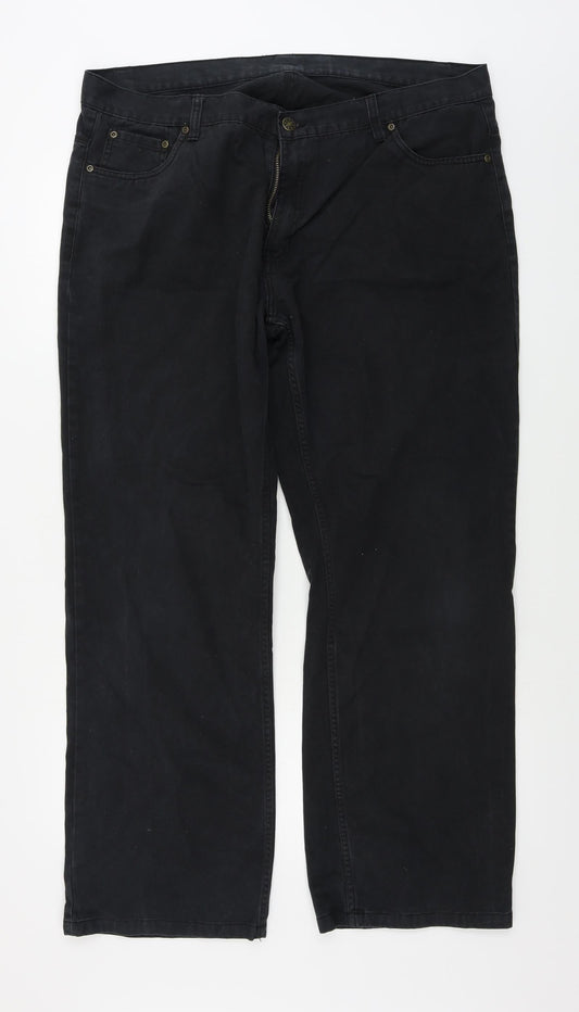 Womens UK Size 40 in M&Co Regular Fit Straight Black Jeans