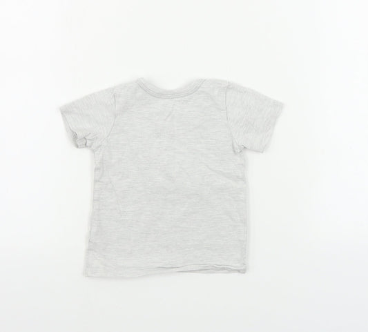 George Boys Grey Basic T-Shirt Size 12-18 Months - Dinosaur print