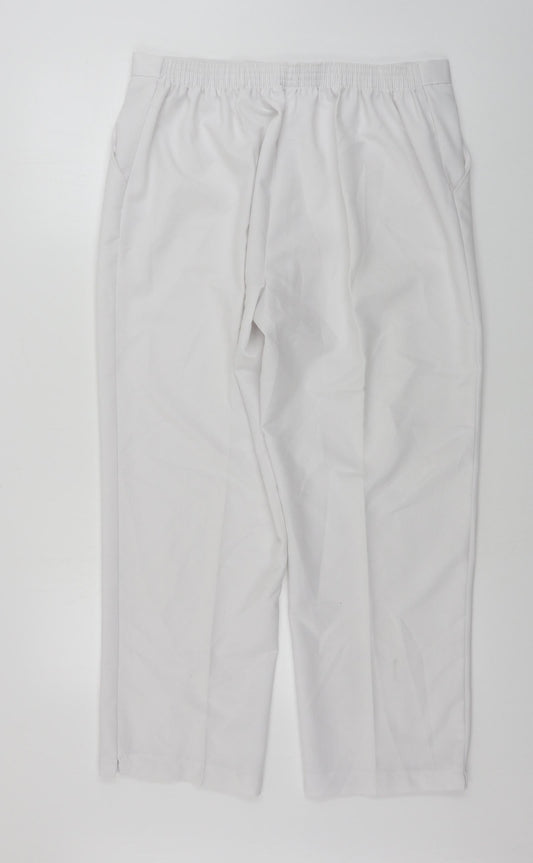 BASSINI Womens White Trousers Size 32 in L26 in