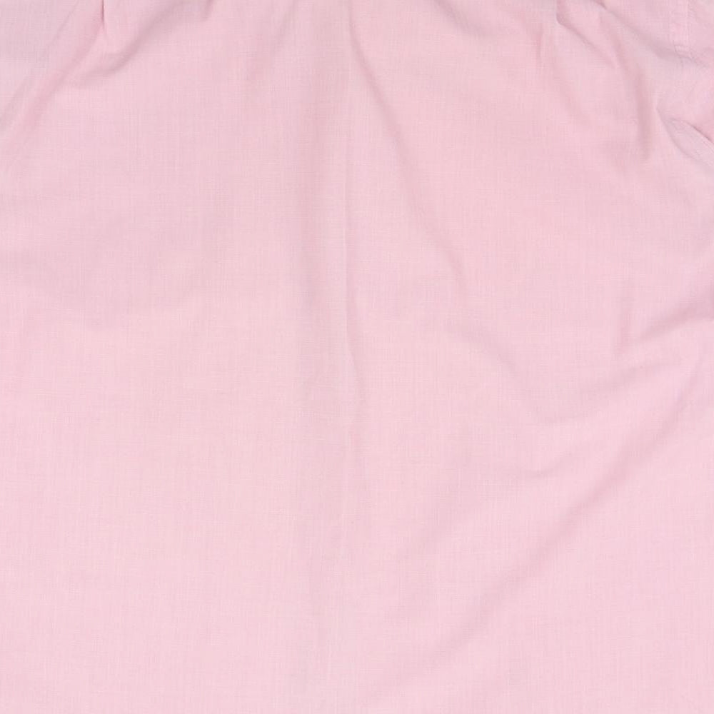 Mens UK Size 17 DEBNHAMS Pink Button-Up Long Sleeve Casual Shirt