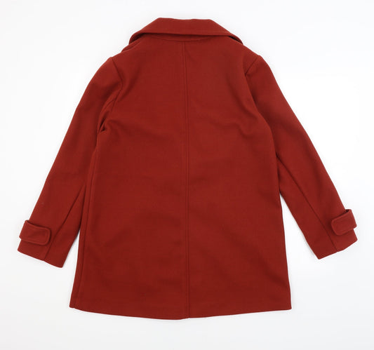 Papaya Womens Red Overcoat Coat Size 14