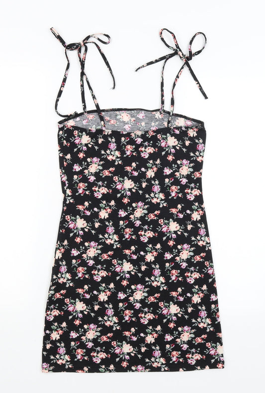 SheIn Womens Black Floral Camisole Tank Size S