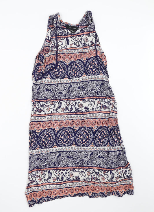 Atmosphere Womens Blue Geometric Tank Dress Size 8