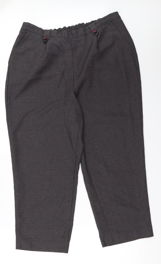Womens UK Size 18 BM Regular Fit Cropped Grey Trousers
