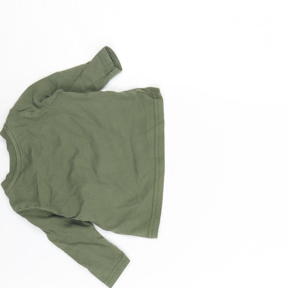Brand and care label for F&F Baby Green Basic T-Shirt, size 0-3, Months - new to the crew