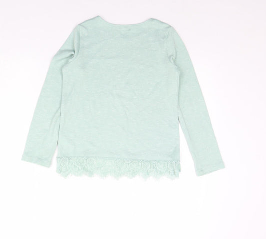 H&M Girls Green Pullover Jumper Size 8 Years
