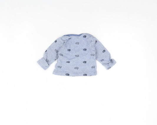 George Baby Blue Spotted Pullover Jumper Size 0-3 Months - Hi