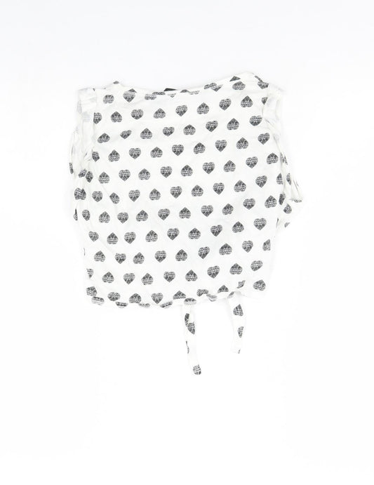 New Look Girls White Spotted Basic Tank Size 9 Years