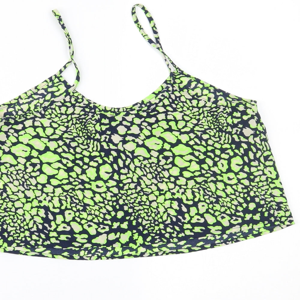 Womens UK Size 8 Topshop Green Cropped Tank