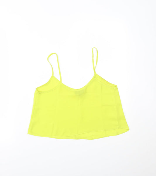 Womens UK Size 8 Topshop Yellow Cropped T-Shirt