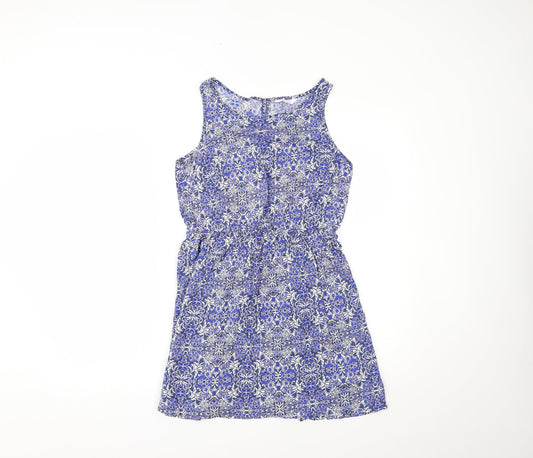 Additional front view of Papaya women’s blue floral fit & flare, size UK 10