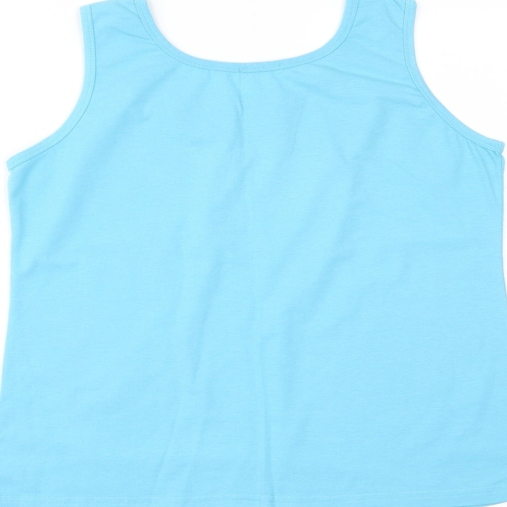 Mundo Mix Womens Blue Basic Tank Size L