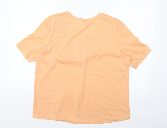 Classics Womens Orange Basic T-Shirt Size 16