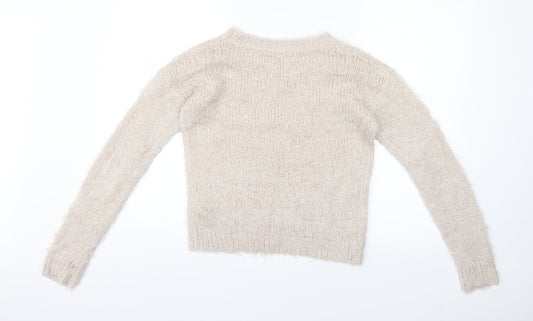 Womens UK Size 10 New Look Beige Pullover Jumper