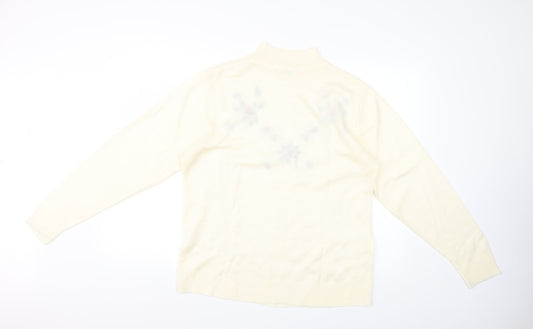 rose pearl Womens Yellow Floral Pullover Jumper Size 10