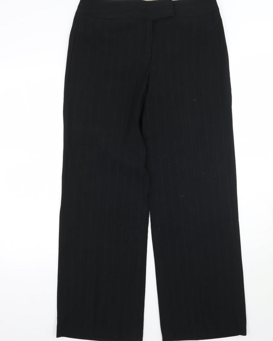 Womens UK Size 10 M&Co Regular Fit Black Trousers