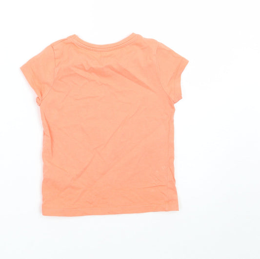 F&F Girls Orange Basic T-Shirt Size 2 Years