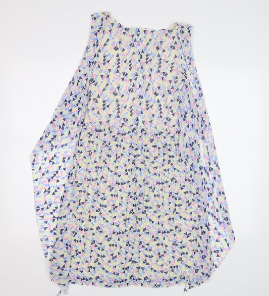 Preworn Womens Multicoloured Geometric A-Line Size 8