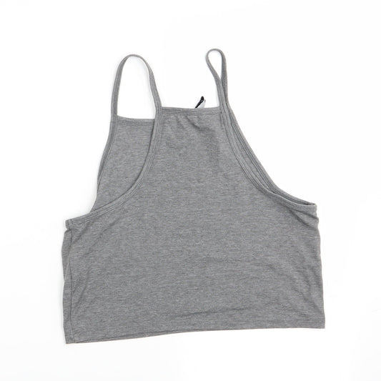 Womens UK Size 10 Divided Grey Cropped T-Shirt