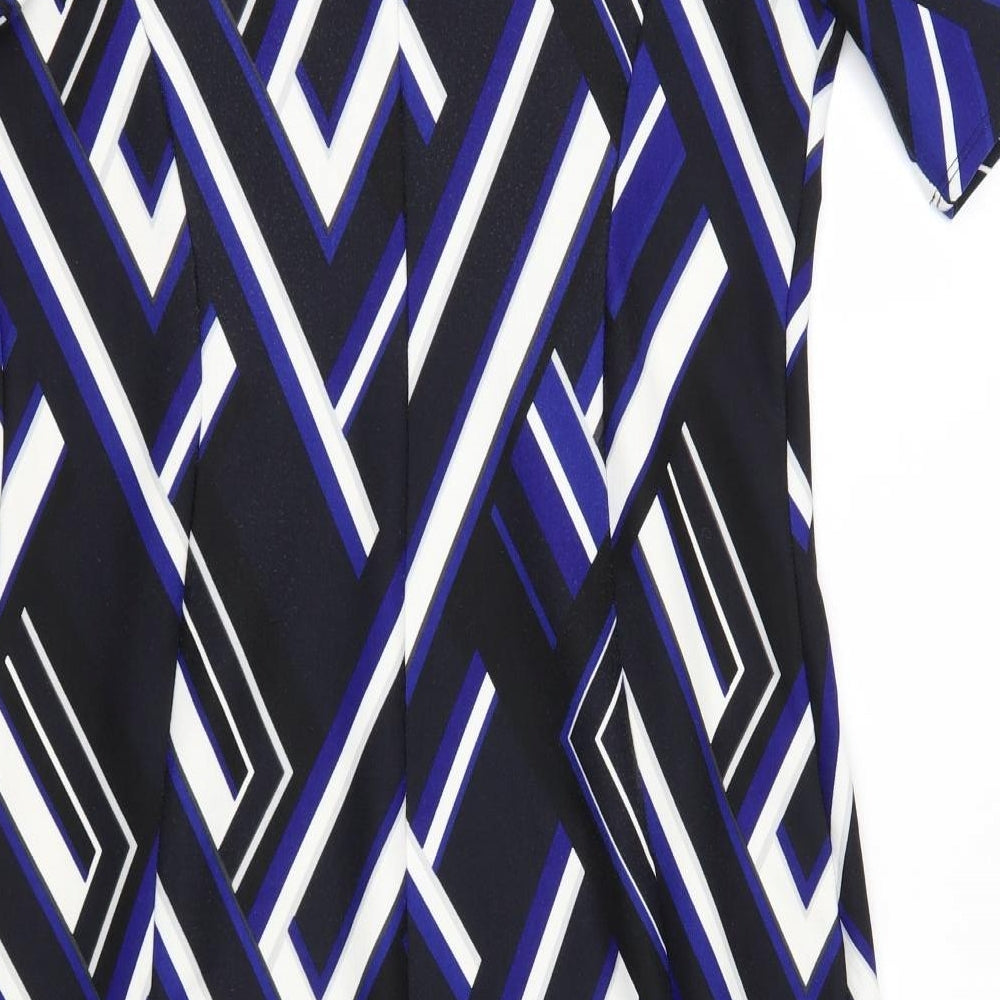 Dorothy Perkins Womens Blue Geometric Sheath Size 14