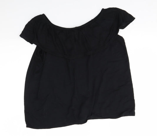 George Womens Black Basic Blouse Size 12
