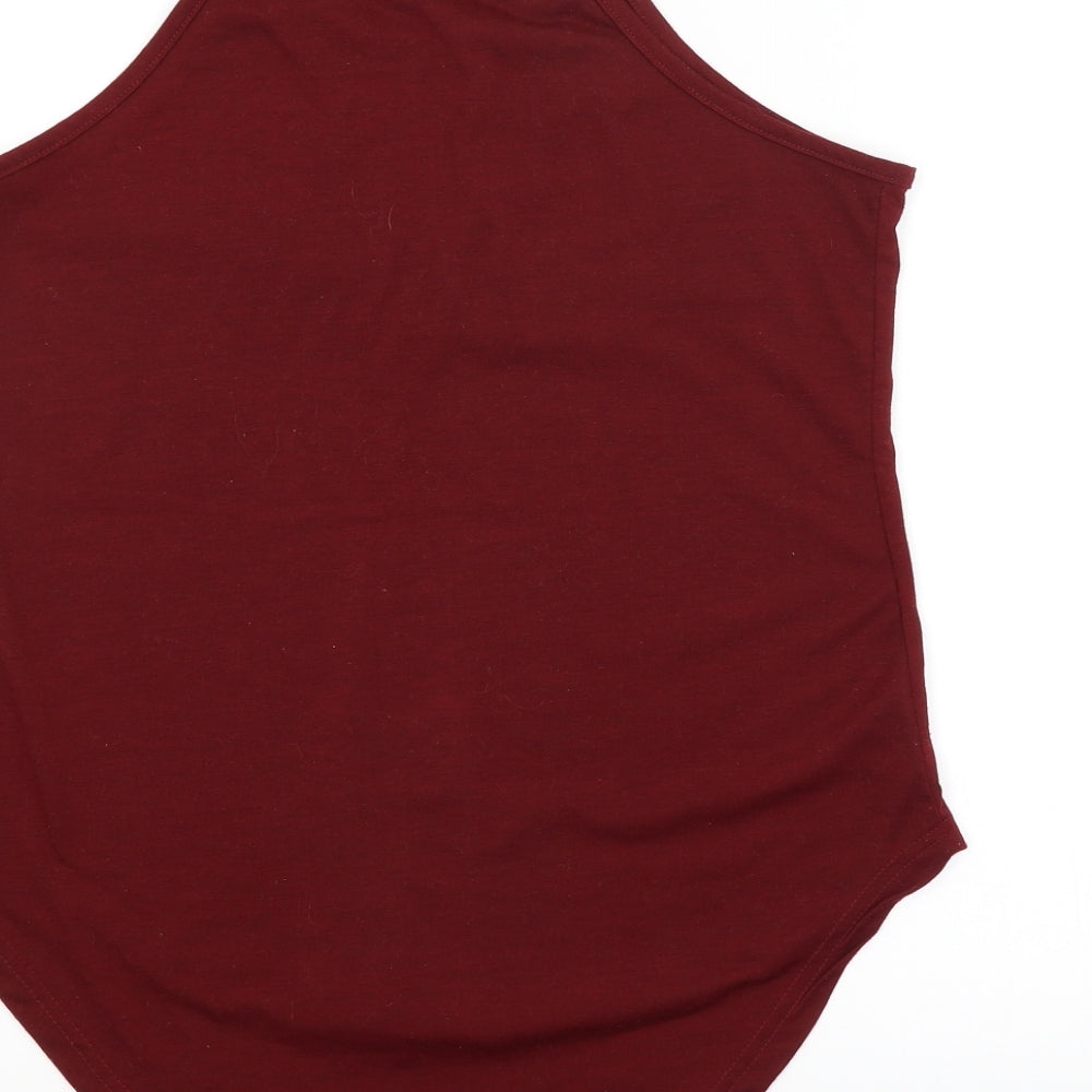 Womens UK Size M Preworn Red Basic Tank